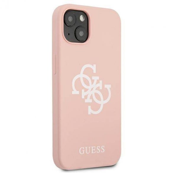 Guess GUHCP13SLS4GWPI iPhone 13 mini 5,4" husă rigidă rożowy/roz Husă silicon 4G Logo