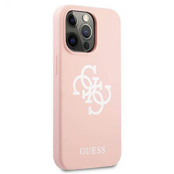 Guess GUHCP13LLS4GWPI iPhone 13 Pro / 13 6,1" rożowy/roz husă rigidă silicon 4G Logo