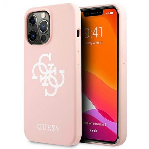 Guess GUHCP13XLS4GWPI iPhone 13 Pro Max 6,7" rożowy/roz husă rigidă silicon 4G Logo