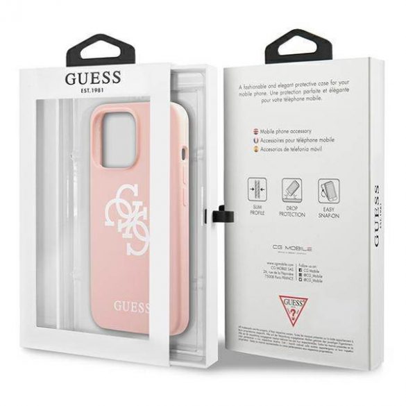 Guess GUHCP13XLS4GWPI iPhone 13 Pro Max 6,7" rożowy/roz husă rigidă silicon 4G Logo