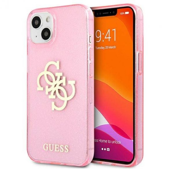 Guess GUHCP13SPCUGL4GPI iPhone 13 mini 5,4" husă rigidă rożowy/roz Husă cu sclipici 4G Big Logo