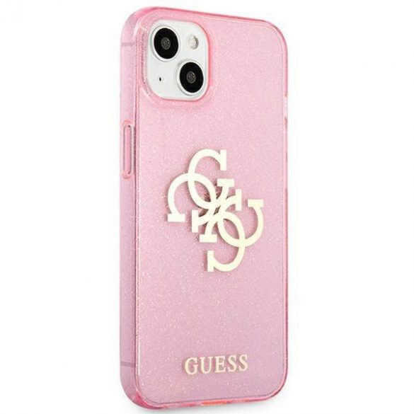 Guess GUHCP13SPCUGL4GPI iPhone 13 mini 5,4" husă rigidă rożowy/roz Husă cu sclipici 4G Big Logo