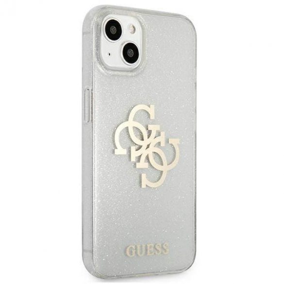 Guess GUHCP13SPCUGL4GTR iPhone 13 mini 5,4" cutie tare transparentă Glitter 4G Big Logo husă