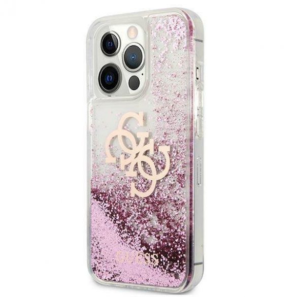 Guess GUHCP13XLG4GPI Husă rigidă 4G Big Liquid Glitter pentru iPhone 13 Pro Max de 6,7 inchi