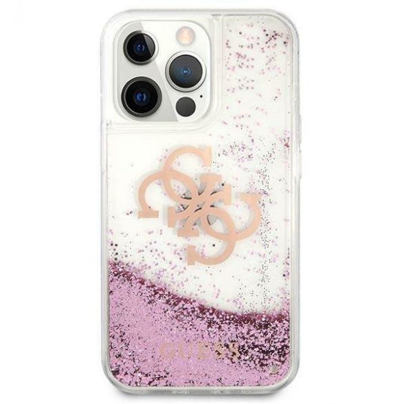 Guess GUHCP13XLG4GPI Husă rigidă 4G Big Liquid Glitter pentru iPhone 13 Pro Max de 6,7 inchi