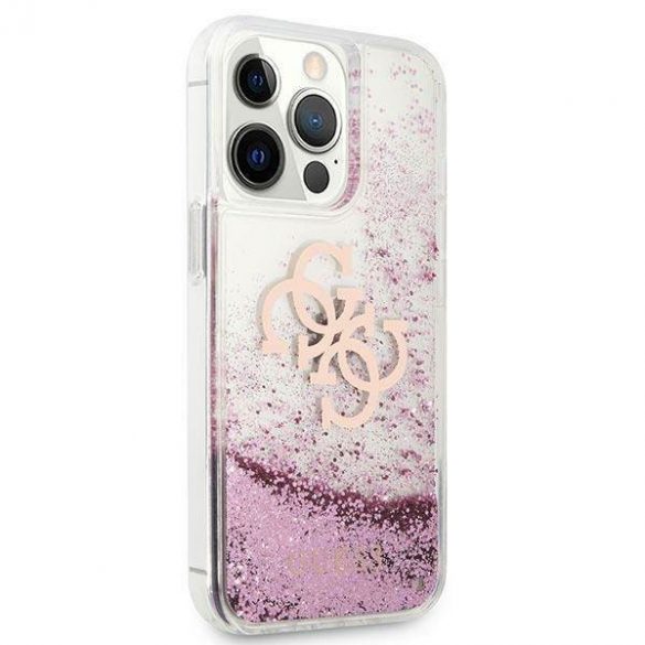 Guess GUHCP13XLG4GPI Husă rigidă 4G Big Liquid Glitter pentru iPhone 13 Pro Max de 6,7 inchi