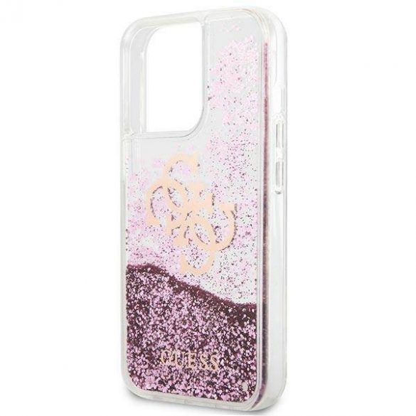 Guess GUHCP13XLG4GPI Husă rigidă 4G Big Liquid Glitter pentru iPhone 13 Pro Max de 6,7 inchi