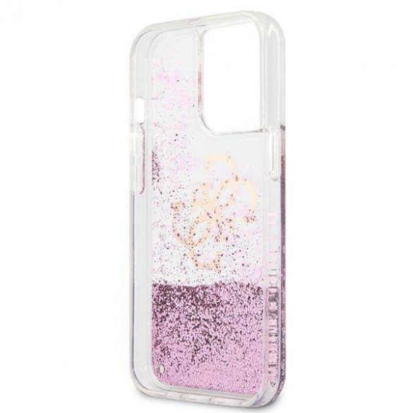 Guess GUHCP13XLG4GPI Husă rigidă 4G Big Liquid Glitter pentru iPhone 13 Pro Max de 6,7 inchi