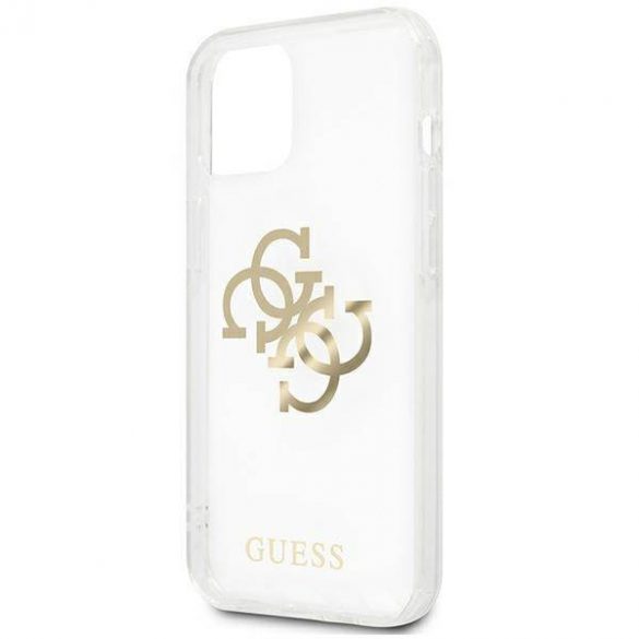 Guess GUHCP13SKS4GGO Carcasă rigidă transparentă pentru iPhone 13 mini 5,4" 4G Gold Charms Collection