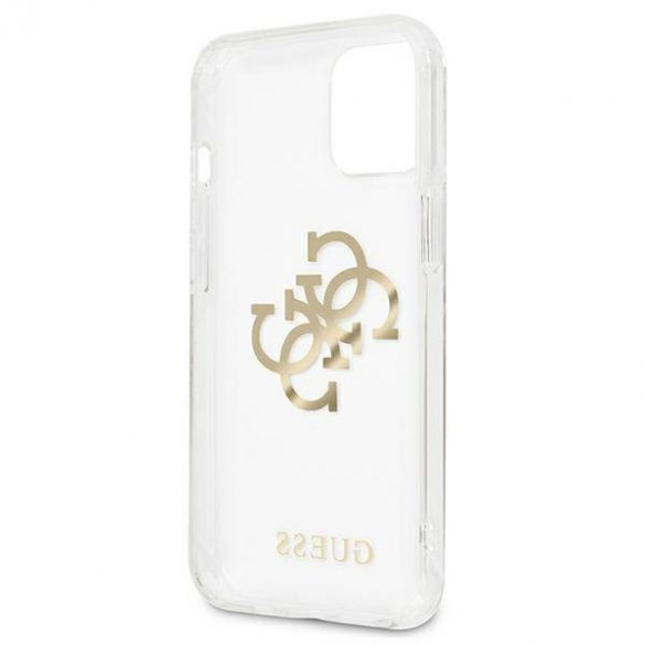 Guess GUHCP13SKS4GGO Carcasă rigidă transparentă pentru iPhone 13 mini 5,4" 4G Gold Charms Collection