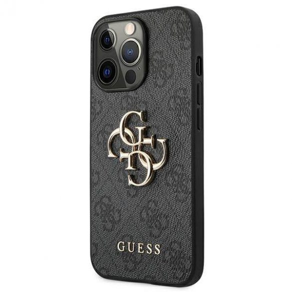 Guess GUHCP13L4GMGGR Carcasă rigidă pentru iPhone 13 Pro / 13 de 6,1" szary/gri, 4G Big Metal Logo