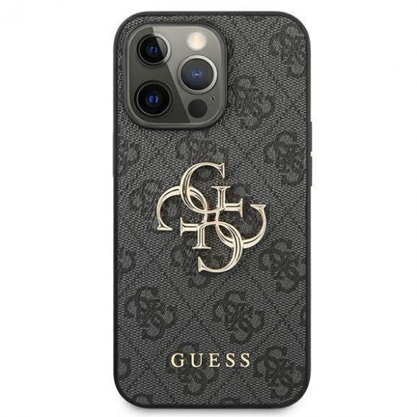 Guess GUHCP13L4GMGGR Carcasă rigidă pentru iPhone 13 Pro / 13 de 6,1" szary/gri, 4G Big Metal Logo