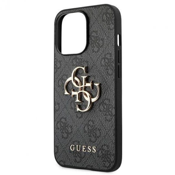 Guess GUHCP13L4GMGGR Carcasă rigidă pentru iPhone 13 Pro / 13 de 6,1" szary/gri, 4G Big Metal Logo