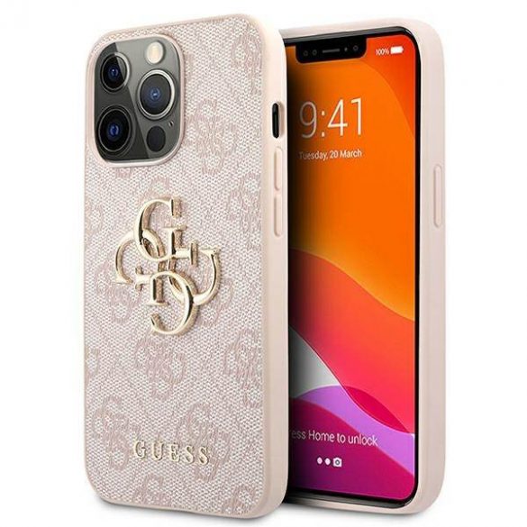 Guess GUHCP13L4GMGPI iPhone 13 Pro / 13 6,1" rożowy/roz husă rigidă 4G Big Metal Logo