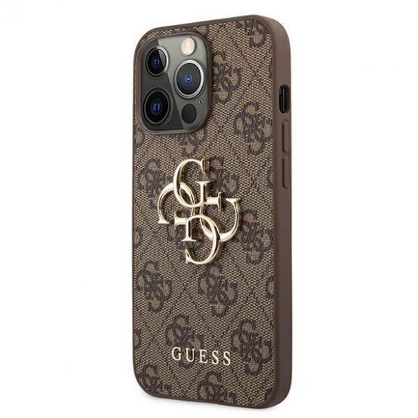 Guess GUHCP13L4GMGBR Carcasă rigidă pentru iPhone 13 Pro / 13 6,1" maro/brązowy 4G Big Metal Logo