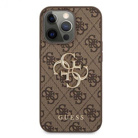 Guess GUHCP13L4GMGBR Carcasă rigidă pentru iPhone 13 Pro / 13 6,1" maro/brązowy 4G Big Metal Logo