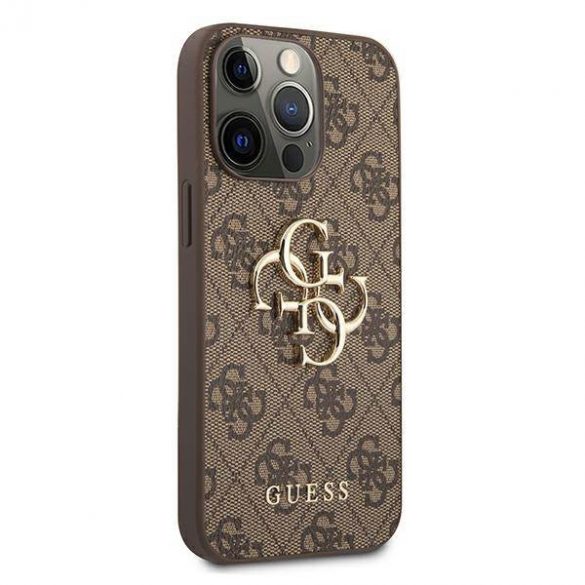 Guess GUHCP13L4GMGBR Carcasă rigidă pentru iPhone 13 Pro / 13 6,1" maro/brązowy 4G Big Metal Logo