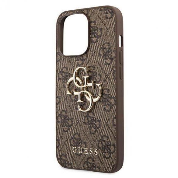 Guess GUHCP13L4GMGBR Carcasă rigidă pentru iPhone 13 Pro / 13 6,1" maro/brązowy 4G Big Metal Logo