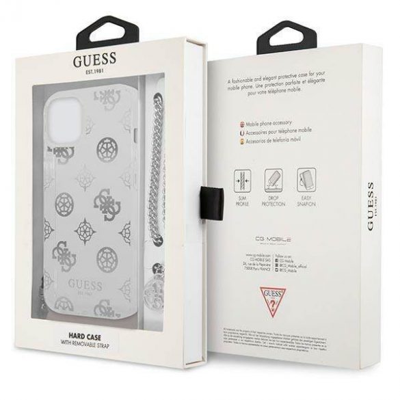 Guess GUHCP13SKSPESI Husă rigidă pentru iPhone 13 mini 5,4" srebrny/argintiu Husă colecție cu lanț de bujor