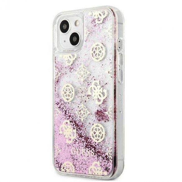 Guess GUHCP13SLGPEPI iPhone 13 mini 5,4" roz/roz hard Husă Peony Liquid Glitter husă