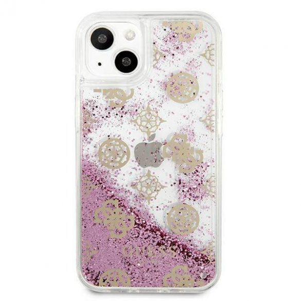 Guess GUHCP13SLGPEPI iPhone 13 mini 5,4" roz/roz hard Husă Peony Liquid Glitter husă