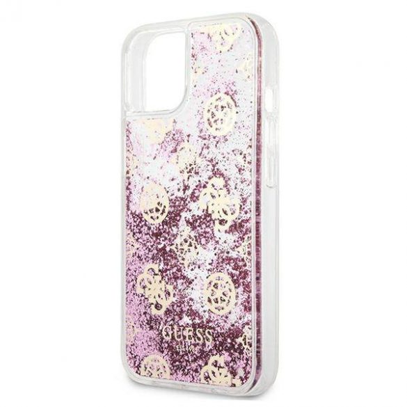 Guess GUHCP13SLGPEPI iPhone 13 mini 5,4" roz/roz hard Husă Peony Liquid Glitter husă