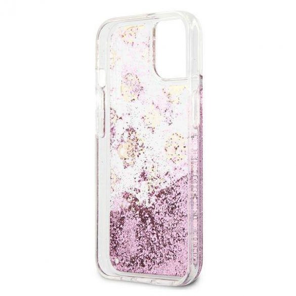 Guess GUHCP13SLGPEPI iPhone 13 mini 5,4" roz/roz hard Husă Peony Liquid Glitter husă