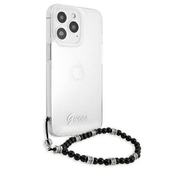 Guess GUHCP13LKPSBK Carcasă rigidă transparentă pentru iPhone 13 Pro / 13 6,1" Black Pearl