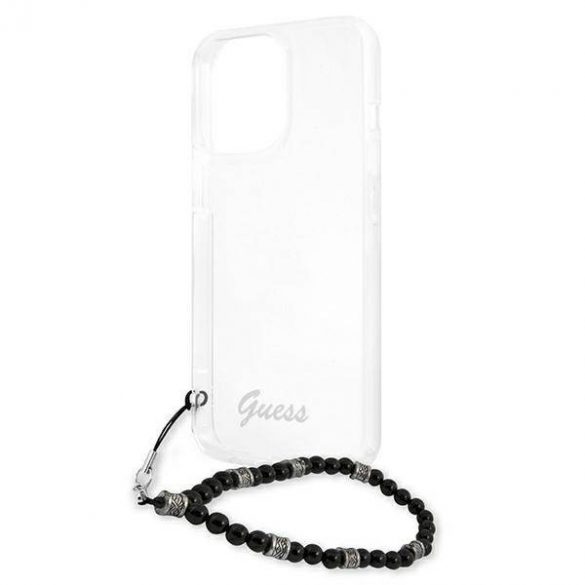 Guess GUHCP13LKPSBK Carcasă rigidă transparentă pentru iPhone 13 Pro / 13 6,1" Black Pearl