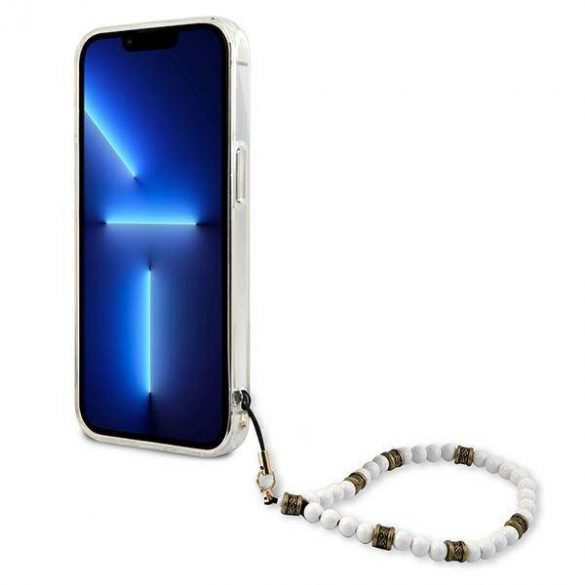 Guess GUHCP13LKPSWH iPhone 13 Pro / 13 6,1" Carcasă rigidă transparentă Husă White Pearl