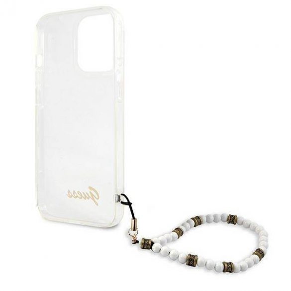 Guess GUHCP13LKPSWH iPhone 13 Pro / 13 6,1" Carcasă rigidă transparentă Husă White Pearl