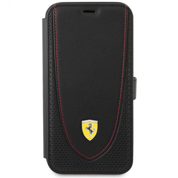 Ferrari FEFLBKP13LRGOK iPhone 13 Pro 6.1 linie curbată din piele de carte neagră/czarny”