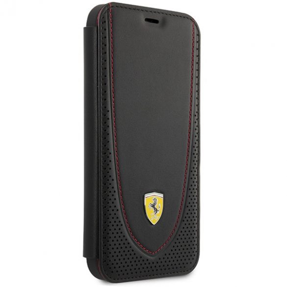 Ferrari FEFLBKP13LRGOK iPhone 13 Pro 6.1 linie curbată din piele de carte neagră/czarny”