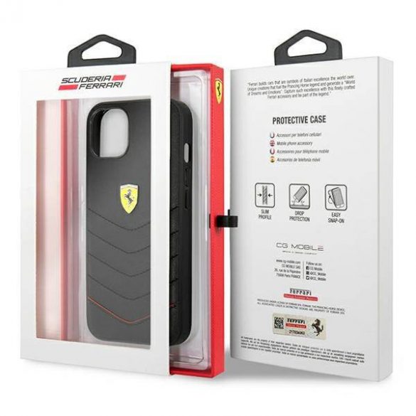 Ferrari FEHCP13SRQUK Carcasă rigidă Off Track pentru iPhone 13 mini de 5,4 inchi/negru