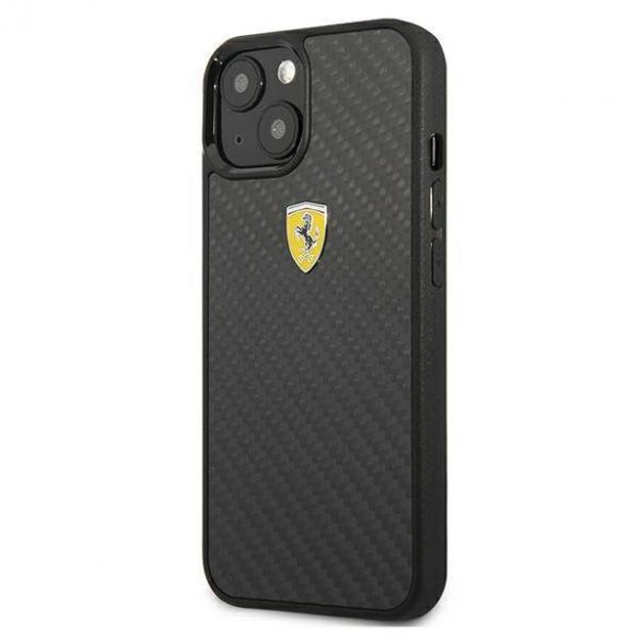 Carcasă rigidă Ferrari FEHCP13SFCABK pentru iPhone 13 mini 5,4 inchi, negru/czarny, On Track Real Carbon