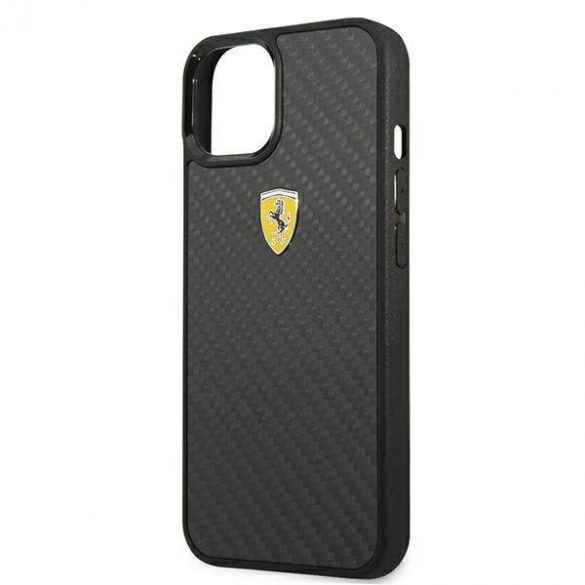 Carcasă rigidă Ferrari FEHCP13SFCABK pentru iPhone 13 mini 5,4 inchi, negru/czarny, On Track Real Carbon