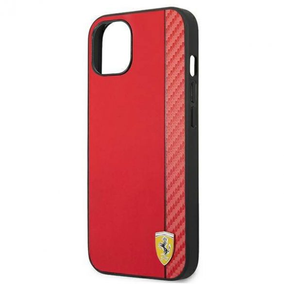 Ferrari FESAXHCP13SRE Carcasă rigidă On Track Carbon Stripe pentru iPhone 13 mini de 5,4 inchi