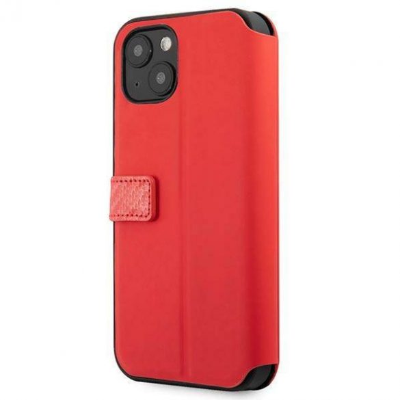 Carcasa Ferrari FESAXFLBKP13SRE pentru iPhone 13 mini 5,4" czerwony/carte roșie On Track Carbon Stripe