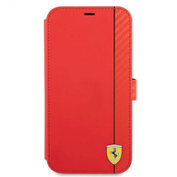 Carcasa Ferrari FESAXFLBKP13LRE pentru iPhone 13 Pro / 13 6,1" czerwony/carte rosie On Track Carbon Stripe