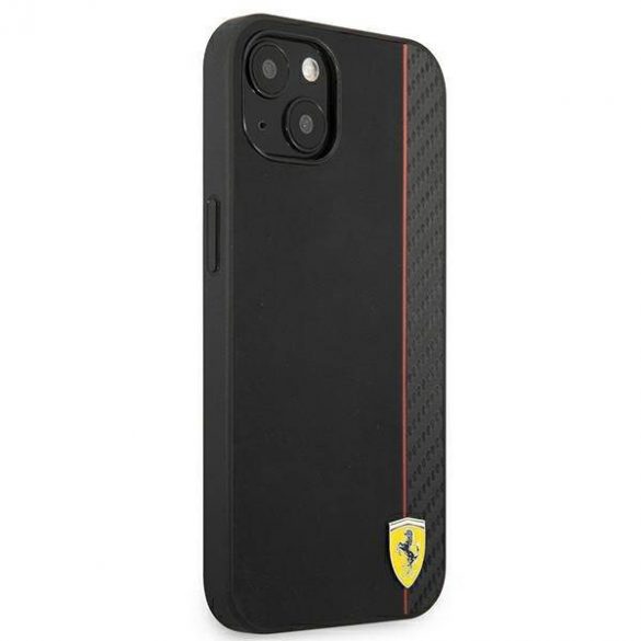 Carcasă rigidă Ferrari FESAXHCP13SBK pentru iPhone 13 mini 5,4 inchi, negru/czarny, On Track Carbon Stripe