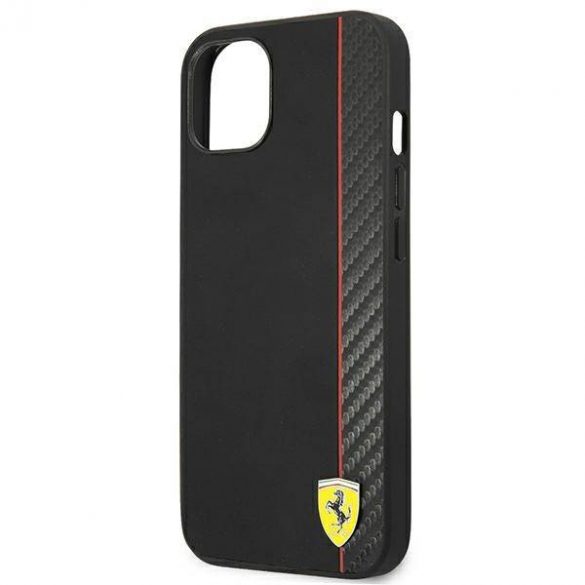 Carcasă rigidă Ferrari FESAXHCP13SBK pentru iPhone 13 mini 5,4 inchi, negru/czarny, On Track Carbon Stripe