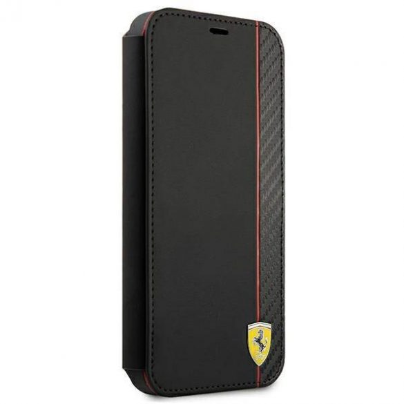 Carcasă Ferrari FESAXFLBKP13SBK pentru iPhone 13 mini 5,4" cu carte neagră/czarny On Track Carbon Stripe