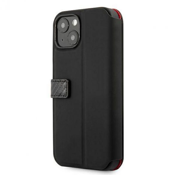 Carcasă Ferrari FESAXFLBKP13SBK pentru iPhone 13 mini 5,4" cu carte neagră/czarny On Track Carbon Stripe