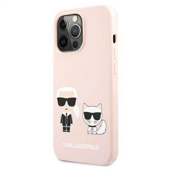 Karl Lagerfeld KLHCP13LSSKCI iPhone 13 Pro / 13 6,1" hardcase jasno różowy/roz deschis Husă Karl & Choupette din silicon