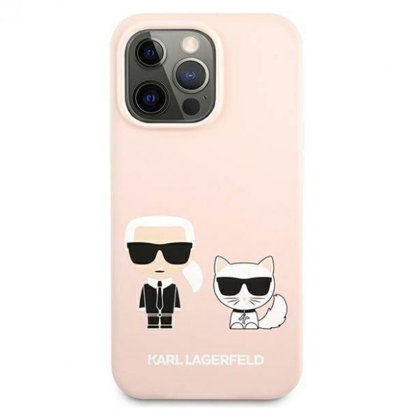 Karl Lagerfeld KLHCP13LSSKCI iPhone 13 Pro / 13 6,1" hardcase jasno różowy/roz deschis Husă Karl & Choupette din silicon