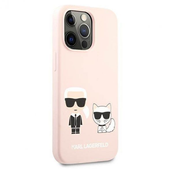 Karl Lagerfeld KLHCP13LSSKCI iPhone 13 Pro / 13 6,1" hardcase jasno różowy/roz deschis Husă Karl & Choupette din silicon