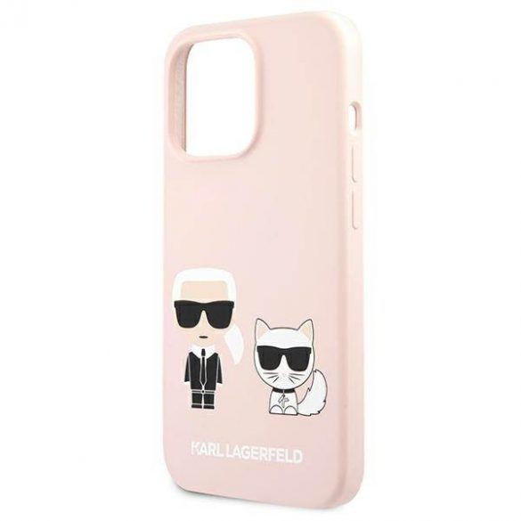 Karl Lagerfeld KLHCP13LSSKCI iPhone 13 Pro / 13 6,1" hardcase jasno różowy/roz deschis Husă Karl & Choupette din silicon