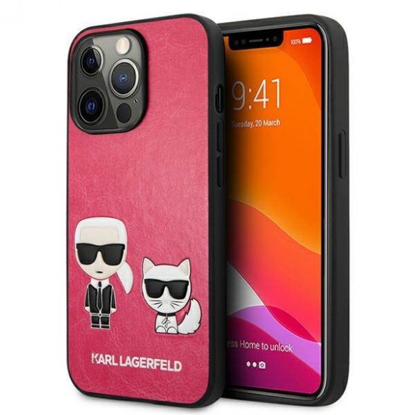 Karl Lagerfeld KLHCP13LPCUSKCP iPhone 13 Pro / 13 6,1" fuksja/fucsia hardcase Ikonik Karl & Choupette