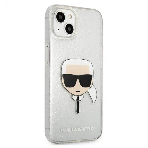 Karl Lagerfeld KLHCP13SKHTUGLS iPhone 13 mini 5,4" srebrny/argintiu Husă rigidă Glitter Karl's Head