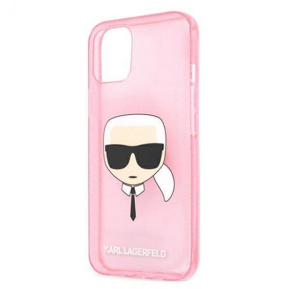 Karl Lagerfeld KLHCP13SKHTUGLP iPhone 13 mini 5,4" rożowy/roz Carcasă cu sclipici Karl's Head